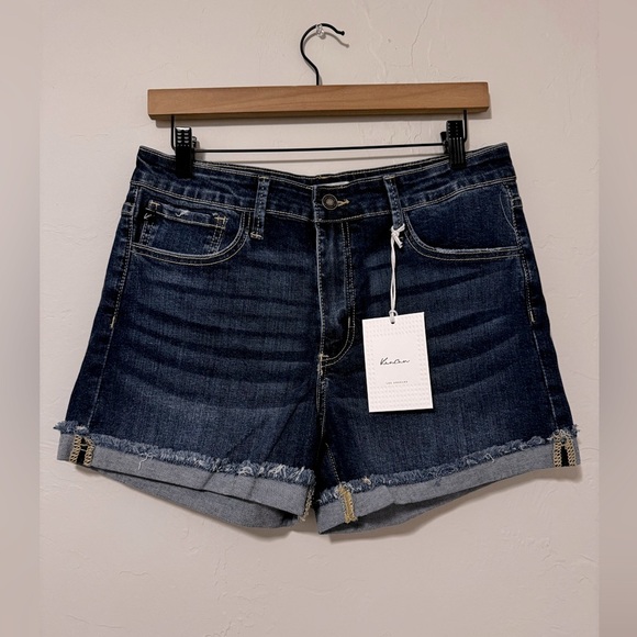 NEW KanCan women’s high rise shorts Sz 11 or 29 stretchy 3” inseam cutoff denim - Picture 1 of 3
